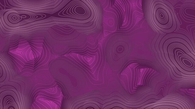 Abstract Moving Topographic Contour Lines Animation Background with dark purple color