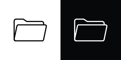 Folder Open icon sheet black and white