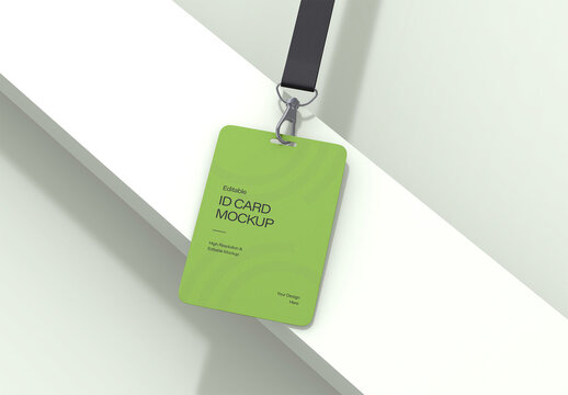 ID Card Holder Mockup Template