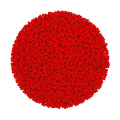 Red circular pattern isolated on transparent background