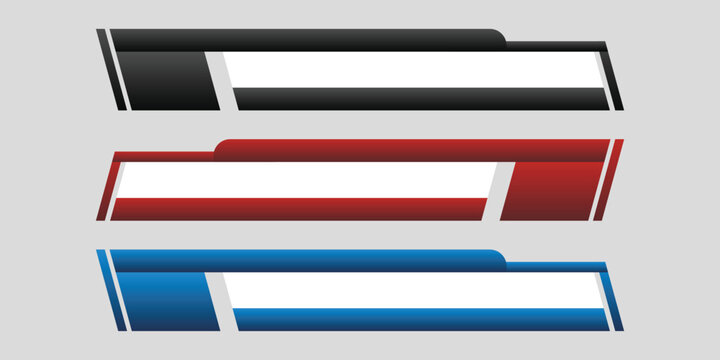 Set of lower third vector design background texture banner templates for modern broadcast, TV Bar, Sports, Video Channel, Screen, Event, Display.