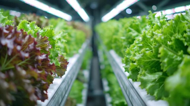 Modern food processing plant with colorful conveyor system