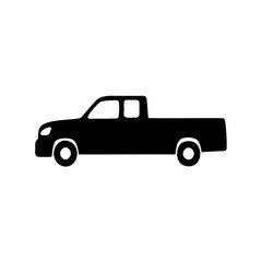 Obraz premium Illustration of a black pickup truck isolated on a white background