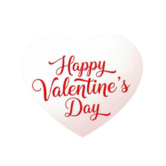 Happy valentine's day heart isolated on transparent background
