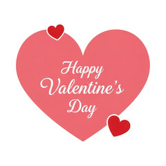 Happy valentine's day heart isolated on transparent background