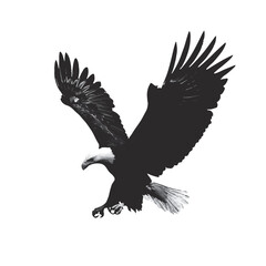 Fototapeta premium Eagle silhouette vector. Eagle silhouette can be used as icon, symbol or sign. Eagle icon for design related to animal, wildlife or landscape