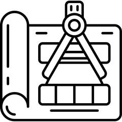 Engineering Design Outline Icon