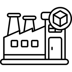 Hybrid Manufacturing Outline Icon
