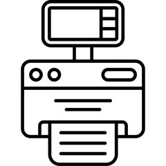 Printer Display Outline Icon