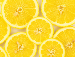 Sunlit Overlapping Lemon Slice Still Life Radiating Freshness, Summer Energy, and Vibrant Citrus Joy in a Minimalist Bright Composition