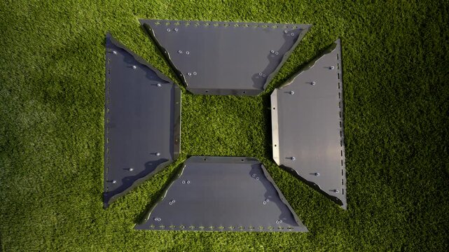Outdoor fire pit modular components made of metal