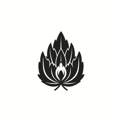 Fototapeta premium A serene black lotus flower logo on a clean white background