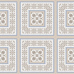 Seamless pattern in traditional greek style. Ideal for printing onto fabric, paper, tile, porcelain, textiles, embroidery, carpet, shawl, pillow, cushion, Mediterranean ceramic. Vector illustration