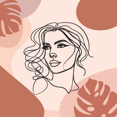 A girl laughing.  Vector illustration.
