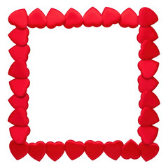 Heart-shaped frame border isolated on transparent background