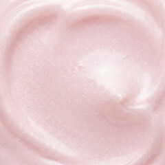 Fototapeta premium Soft Pink Cream Texture Background with Pearlescent Skincare Finish
