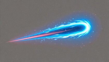 An animated comet streaking across a starry sky background.