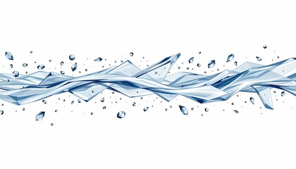 A digital art representation of water droplets, captured in a blue to white gradient, with a contrasting darker background.