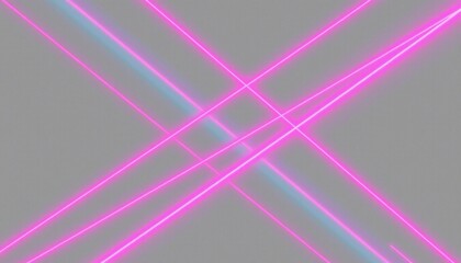 A vibrant display of pink neon lights creating an interlocking pattern against a dark grey background.