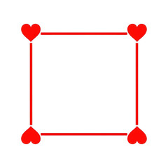 Heart-shaped border frame isolated on transparent background