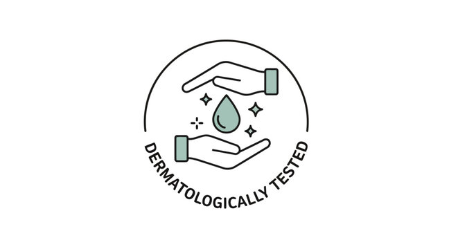 Dermatologically tested icon vector. Dermatology test and dermatologist clinic icon  business concept allergy free and healthy 