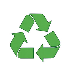 Obraz premium Recycling symbol with arrows representing waste reuse and sustainability.