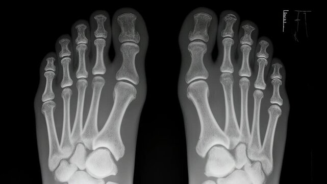 X-Ray Foot Examination and Analysis: Visualizing Skeletal Structure and Medical Assessment