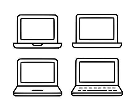 Laptop outline icon, for coloring
