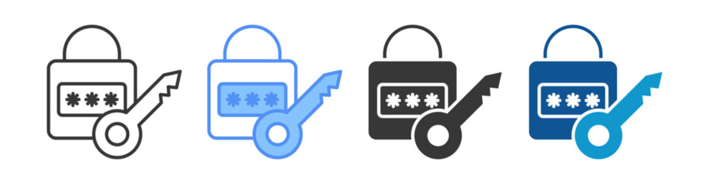 Password Icon Set Multiple Style Collection