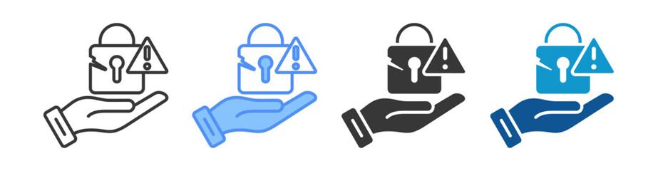 Obraz premium Vulnerability Icon Set Multiple Style Collection