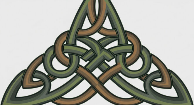 Celtic Knotwork Trinity Symbol on White Background