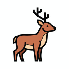 Obraz premium Cartoon Deer Illustration with Antlers