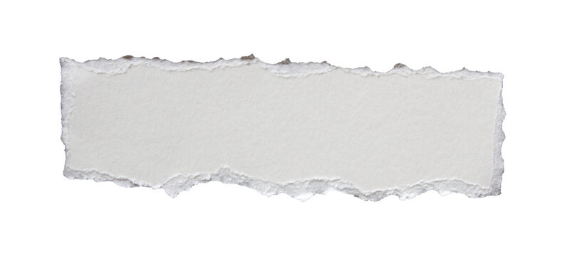 piece of blank white paper texture background torn and ripped on transparent background. document frame design