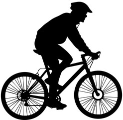 Fototapeta premium Cyclist Riding Bicycle Silhouette Vector Illustration