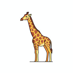 Obraz premium Stylized Giraffe Standing Profile Illustration