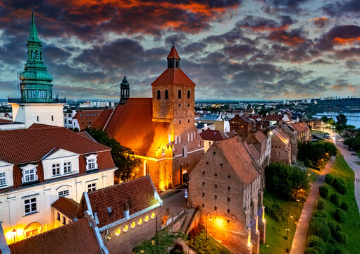 View of Grudziadz old town, Poland