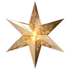 Obraz premium Golden six-pointed star with internal light and shimmering texture, representing success and holidays. Generative AI.