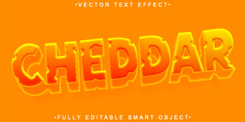  Cheddar Cheese Bold Food Typography Vector Fully Editable Smart Object Text Effect