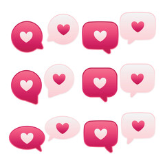 Valentine's Day Heart Chat Bubble Vector Illustration