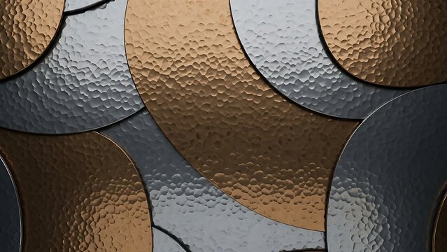 Metallic circle pattern with hammered texture