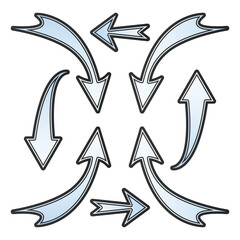 Sketchy Outline Arrow Vector Illustration