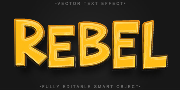 Rebel Outlaw Rogue Vector Fully Editable Smart Object Text Effect