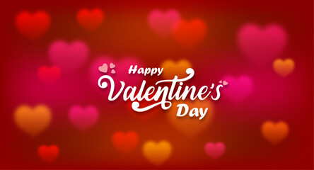 Happy Valentines Day greeting card design with a red heart vector illustration background.