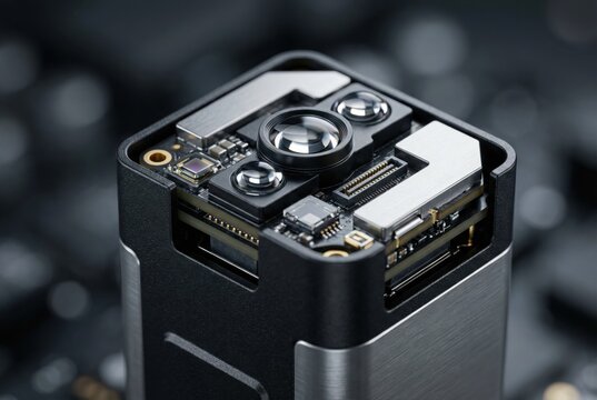 Innovative camera module capturing advanced technology showcasing intricate lens assembly and sophisticated sensor integration highlighting modern design aesthetics and intricate engineering