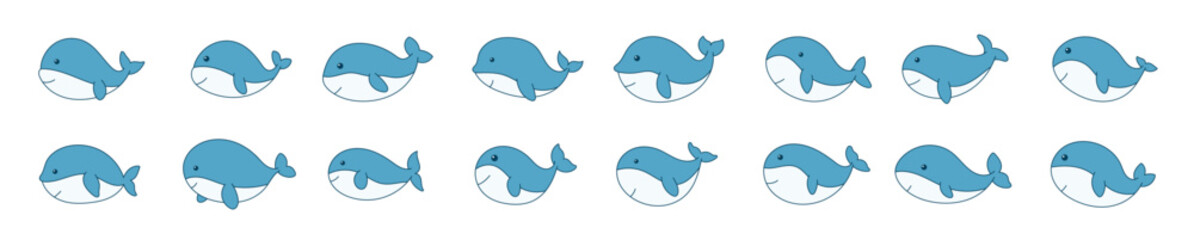 Obraz premium cute whale clipart design illustration