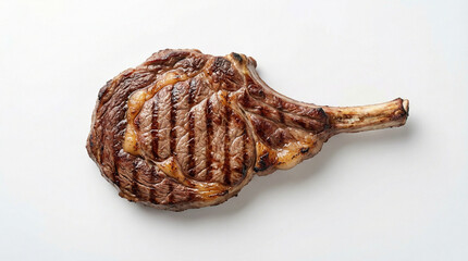 Tomahawk steak isolated on white background