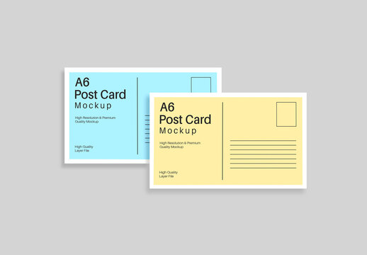 A6 Post Card Mockup Set