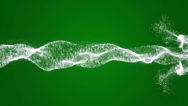 White particle burst on green background