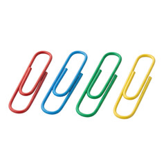 Colorful paper clips isolated on transparent background