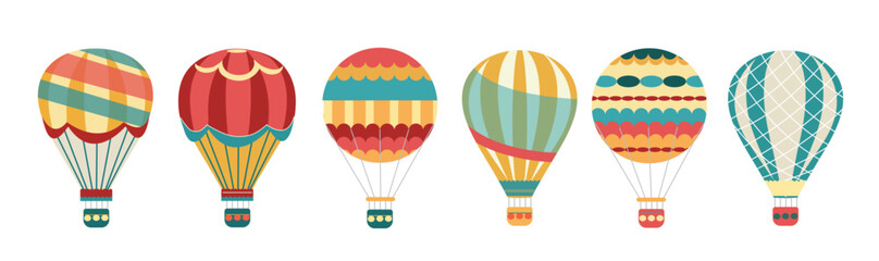 balloons with a basket old air transport colorful aviation © Okga